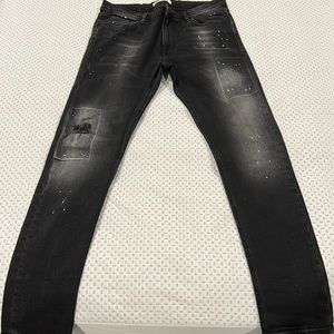 Zara Black Skinny jeans with pain flickering